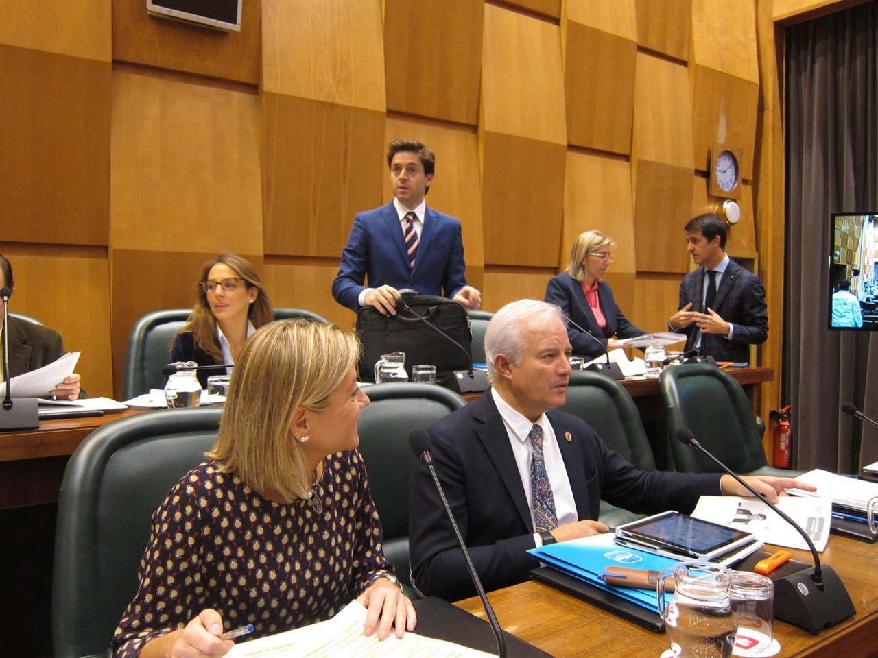 El grupo del PP en el pleno del Ayuntamiento.