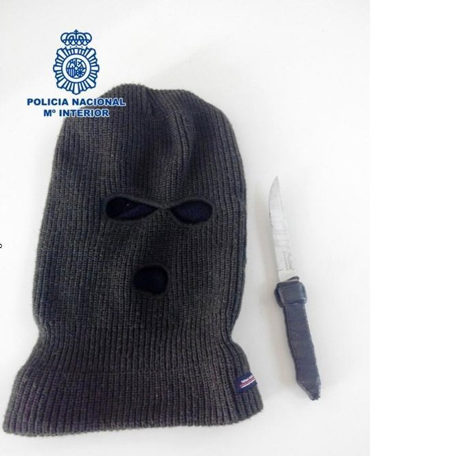 Objetos incautados al presunto ladrón