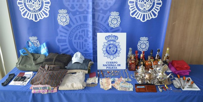 Objetos incautados por la Policía 