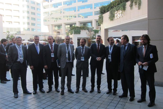 Convención de Grimaldi en Barcelona con Sixte Cambra, Santi Vila y José Llorca