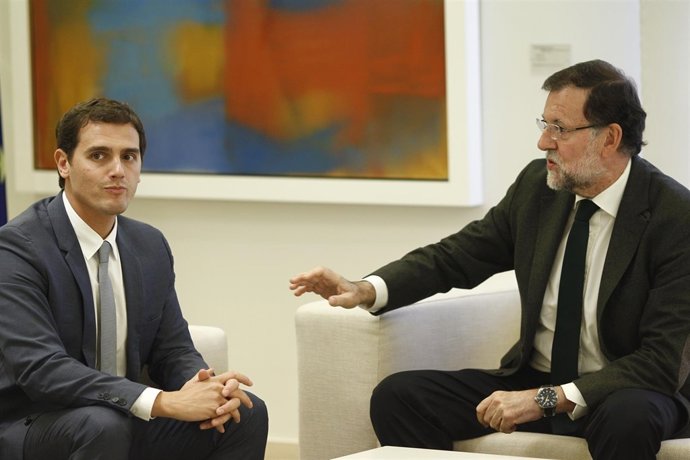Albert Rivera y Mariano Rajoy en la Moncloa