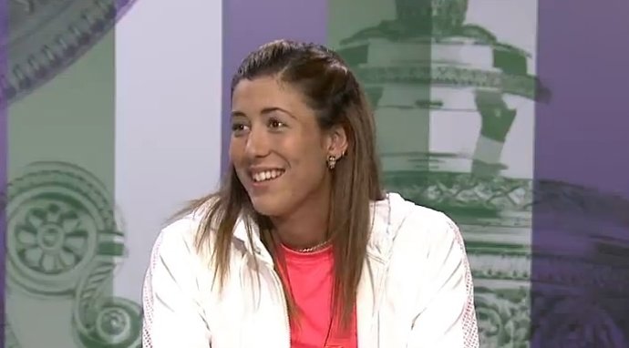 Muguruza, ante los medios en Wimbledon