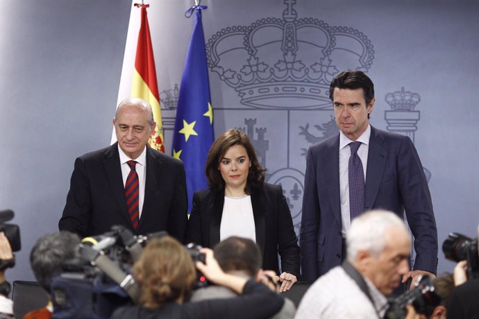 Soraya Sáenz de Santamaría, Jorge Fernández Díaz y José Manuel Soria