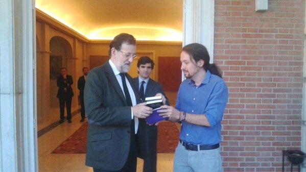 Mariano Rajoy recibe a Pablo Iglesias en Moncloa