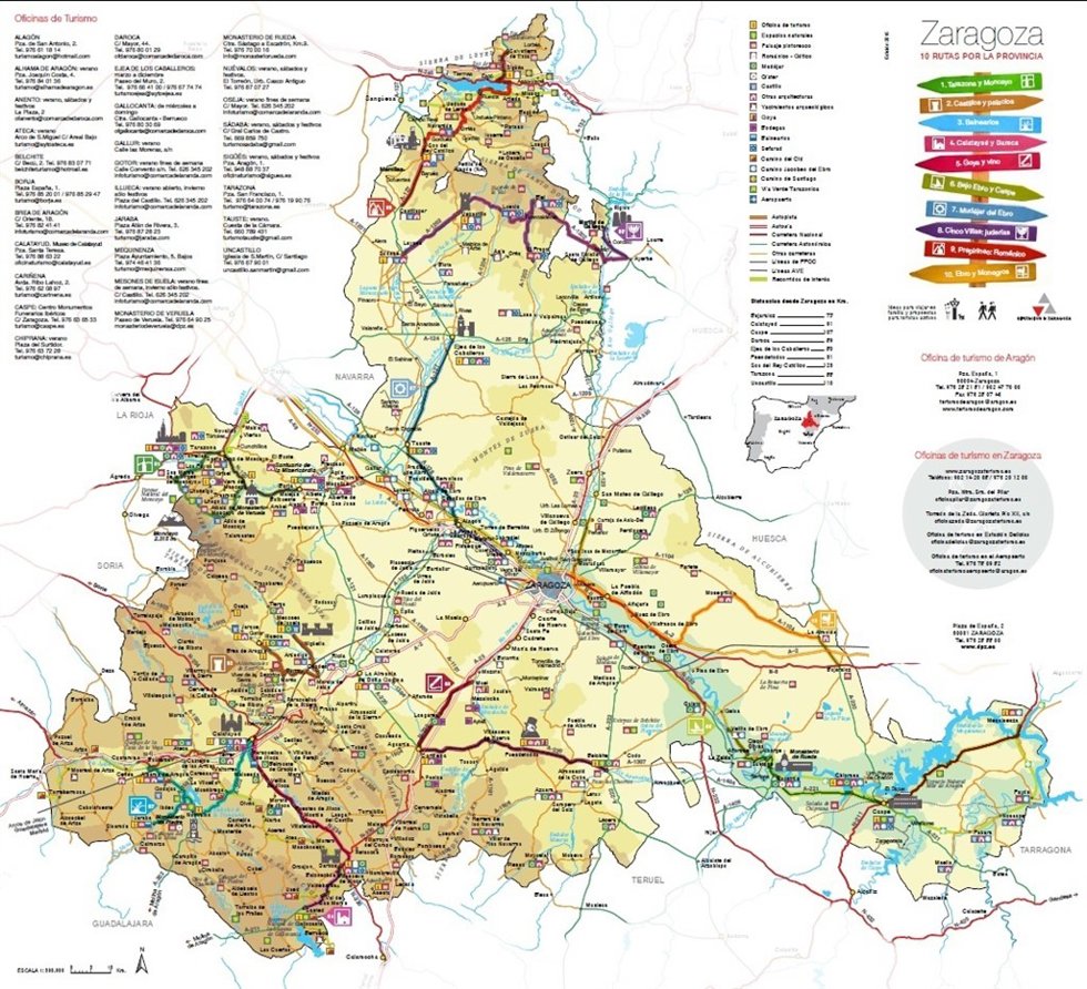 Nuevo mapa turístico de la provincia de Zaragoza