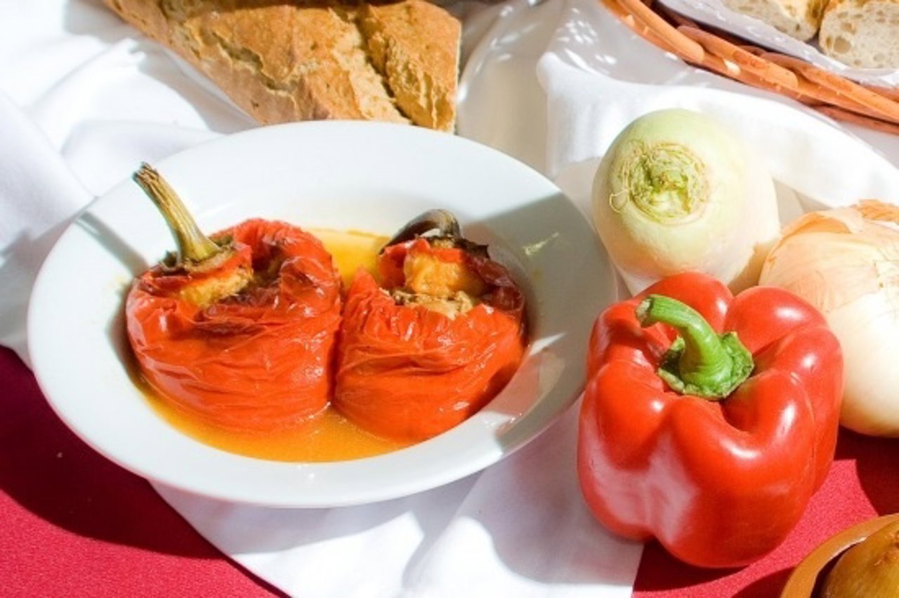 Pimientos rellenos en Blimea. 