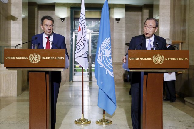 Ban Ki Moon y Peter Maurer 