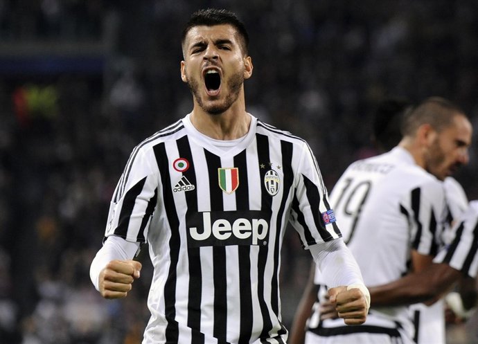 Álvaro Morata celebra el triunfo de la Juventus 
