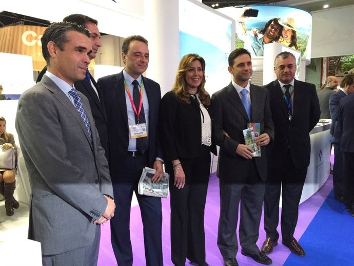 Alcalde de Marbella, José Bernal, con Susana Díaz y Francisco Javier Fernández