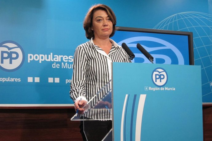 La vicesecretaria de Sectorial del PP, Severa González, en rueda de prensa