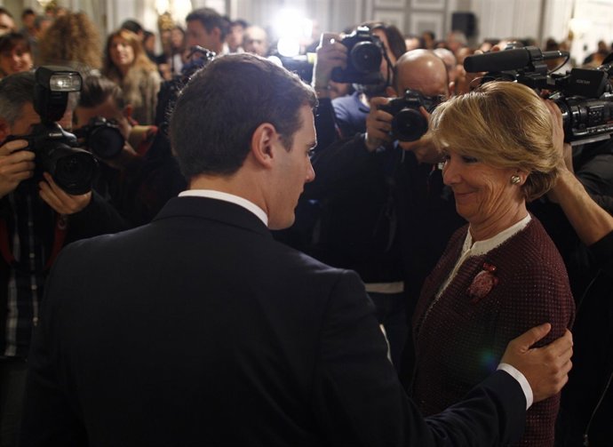 Esperanza Aguirre y Albert Rivera en los Desayunos de Europa Press