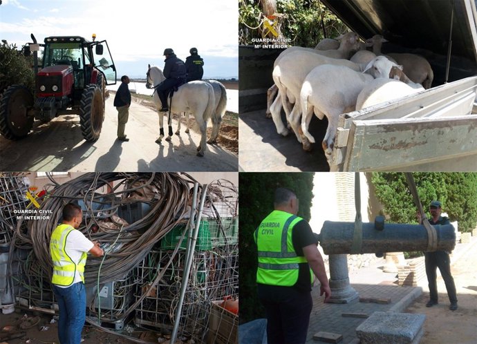 Imágenes de diferentes actuaciones de la Guardia Civil