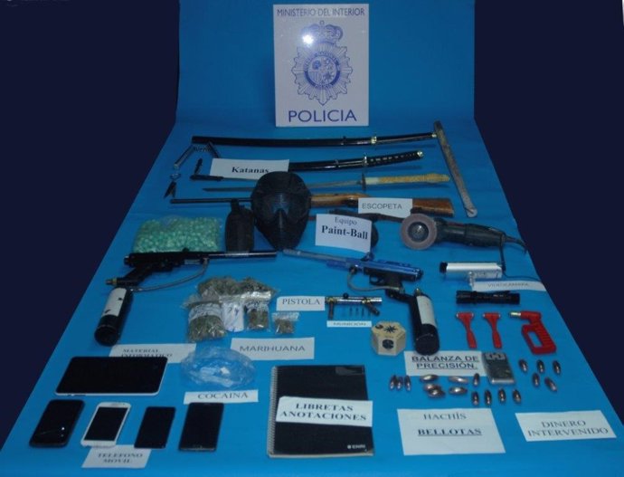 Material intervenido en la operación 'Kuko'