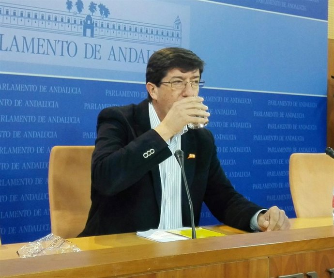Juan Marín, hoy en rueda de prensa