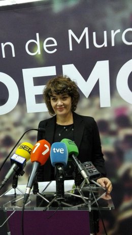 Imagen de María Giménez en la rueda de prensa