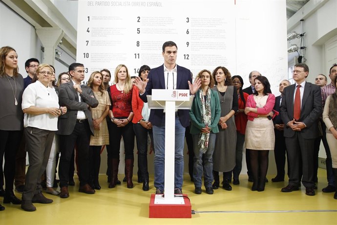 El secretario general y candidato a la presidencia del Gobierno, Pedro Sánchez