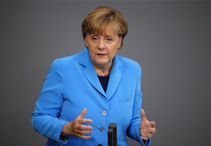 La canciller de Alemania, Angela Merkel, habla en el Bundestag