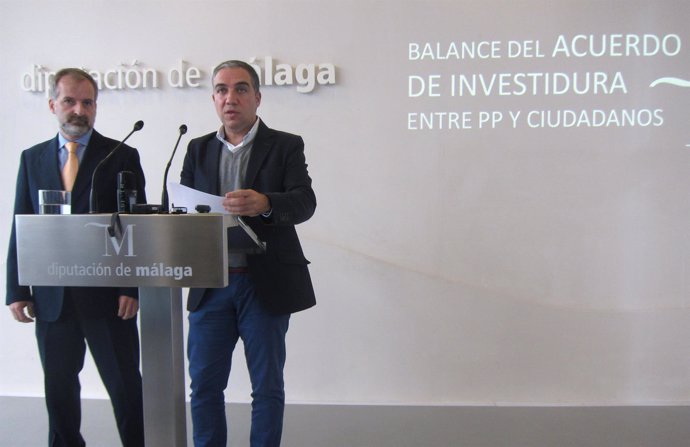 Gonzalo Sichar, C's, y Elías Bendodo, PP, en Diputación