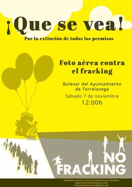Cartel foto aérea contra el fracking