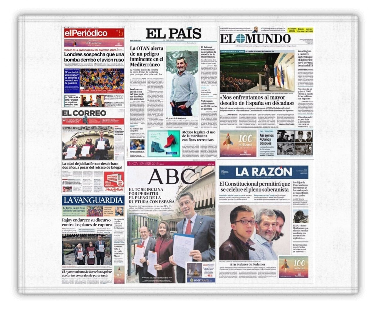 Primeras páginas de los diarios