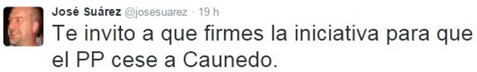 Captura de la cuenta de Twitter de José Suárez Arias-Cachero