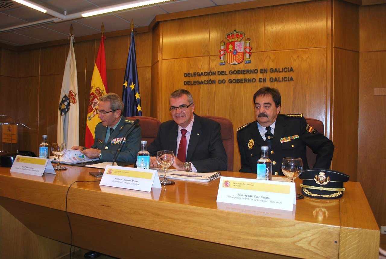 Rueda de prensa en la Delegación del Gobierno en Galicia.