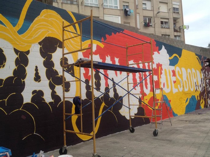 Mural de Boa Mistura en Prado San Roque