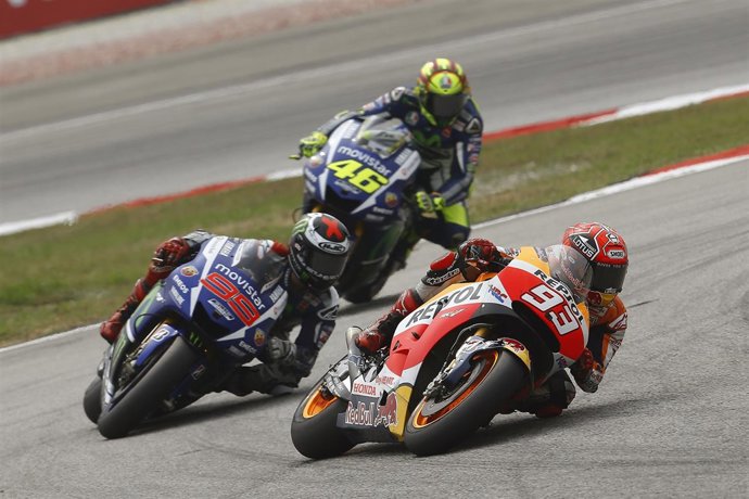 MotoGP - GP de Malasia. Carrera, Marquez, Lorenzo y Rossi 