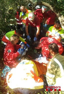 Rescate de un buscador de setas por los Bomberos de la Generalitat