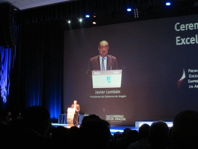 El presidente de Aragón, Javier Lambán, en el Foro Aragón Empresa.