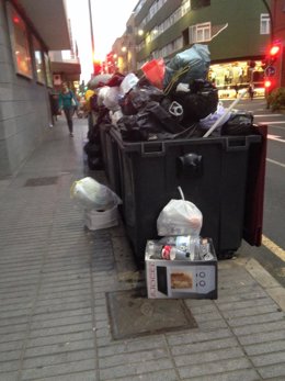 Contenedor de basura en Las Palmas de Gran Canaria