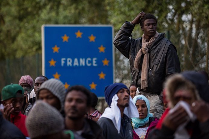 Inmigrantes en Calais (Francia)