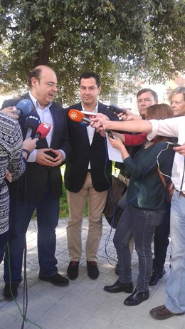 El presidente del PP-A, Juanma Moreno, en Granada