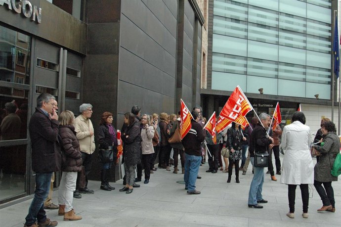 Concentración de CC.OO. En Teruel.