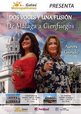 Cartel conciertos en Cuba de Aurora Guirado y Yamila Terry