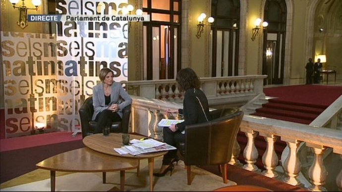 Presidenta del Parlament, Carme Forcadell, en TV3