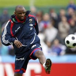 Patrick Vieira en un entrenamiento de la selección de Francia