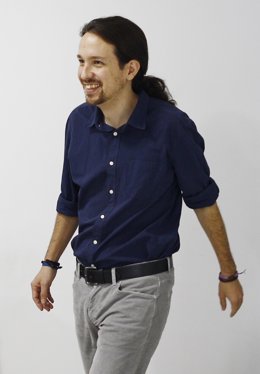 Pablo Iglesias tras una rueda de prensa