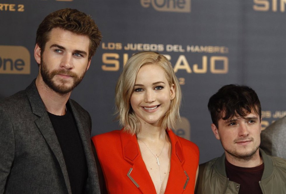 Liam Hemsworth, Jennifer Lawrence y Josh Hutcherson 