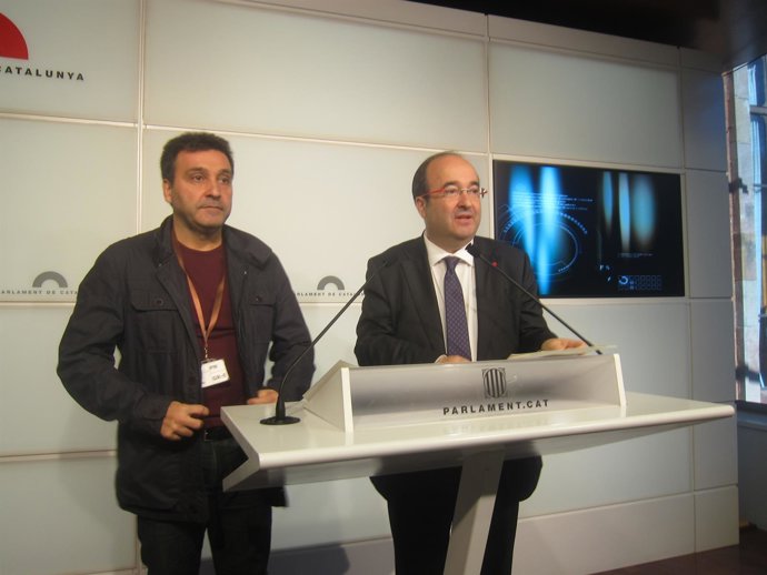 Matías Carnero (Comité de Empresa de Seat) y Miquel Iceta (PSC)