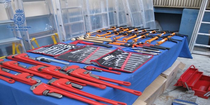 Material intervenido por la Policía