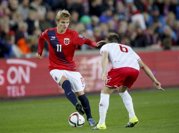 Martin Odegaard con la selección de Noruega