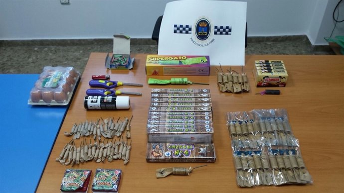 Material pirotécnico intervenido en Alhaurín de la Torre