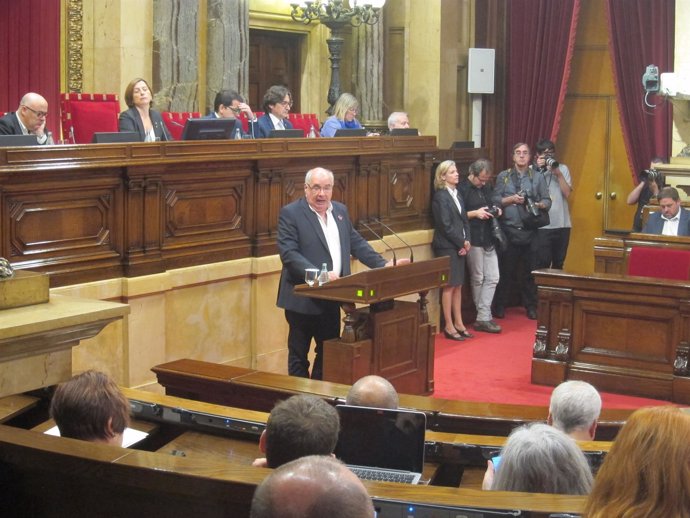 El líder de SíQueEsPor, Lluís Rabell, en el Parlament