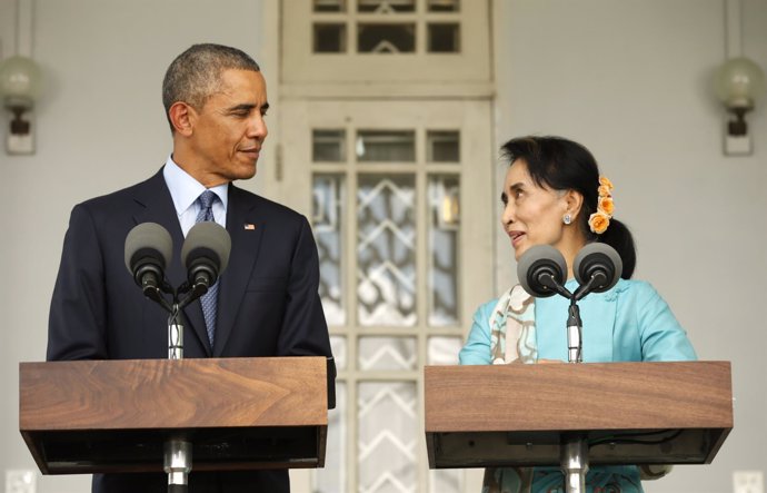 Barack Obama y Suu Kyi