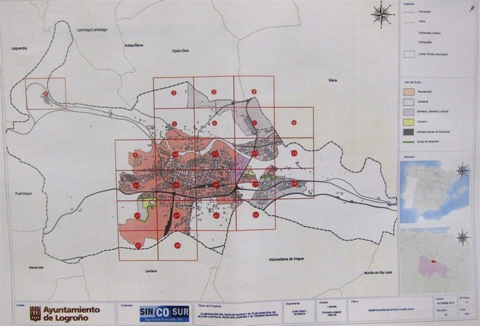 Imagen del documento de zonificación acústica de Logroño
