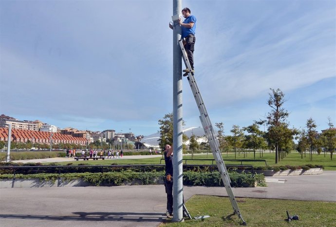 Instalación sensores inteligentes en el Parque de Las Llamas