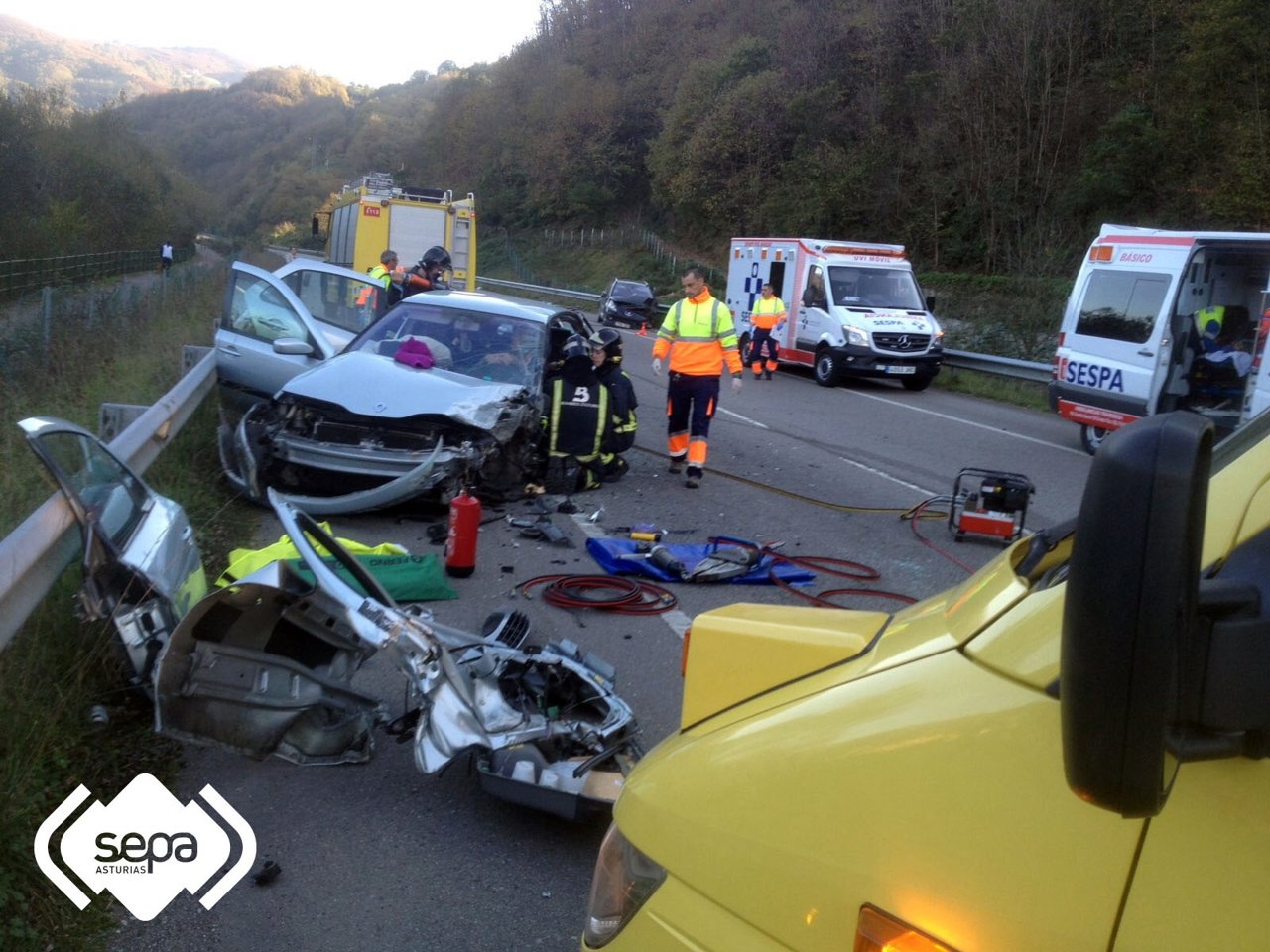 Accidente de tráfico en Laviana