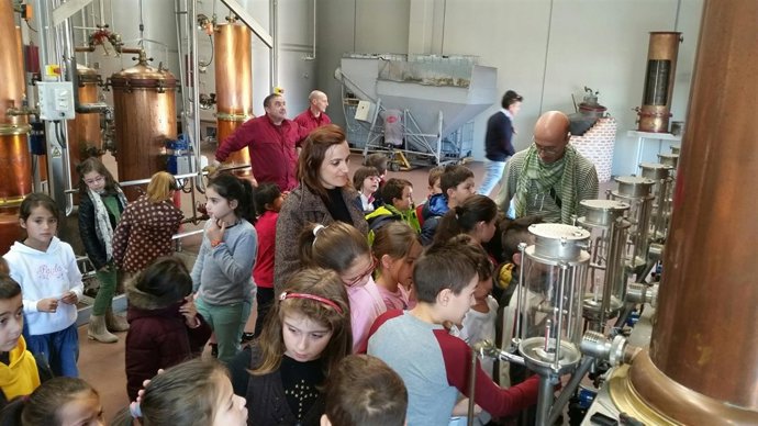 Visita de alumnos a instalaciones de orujos Panizo. 