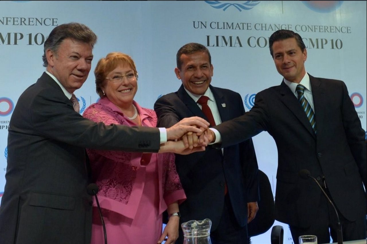 Juan Manuel Santos, Michelle Bachelet, Ollanta Humala y Enrique Peña Nieto